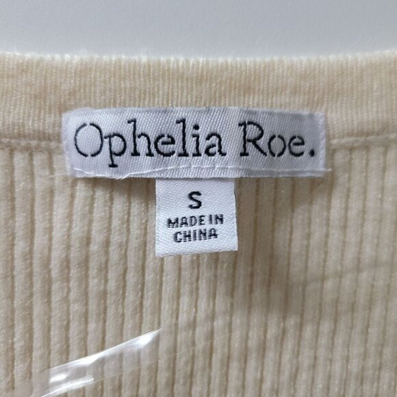 Ophelia Roe Sweater V Neck Bish Sleeve Yellow Ribbed Pullover Soft Womens Small - Picture 4 of 11